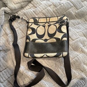 Stylish Black and Cream Crossbody Bag